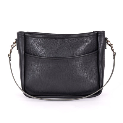 RENNIE LEATHER SHOULDER BAG - LARGE - BLACK