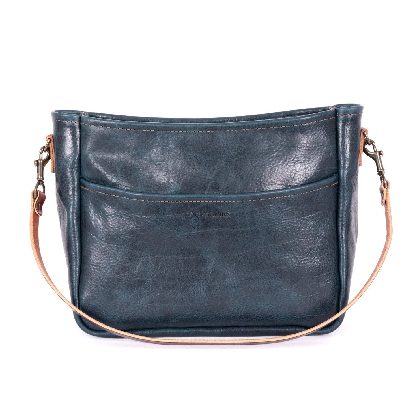 RENNIE LEATHER SHOULDER BAG - LARGE - INDIGO BISON