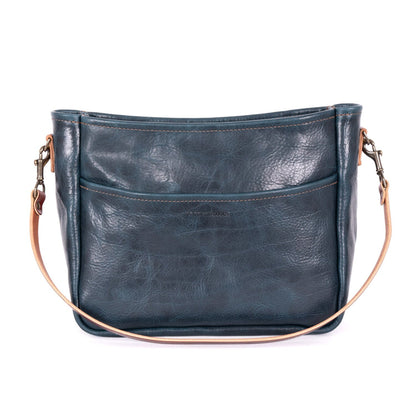 RENNIE LEATHER SHOULDER BAG - LARGE - INDIGO BISON