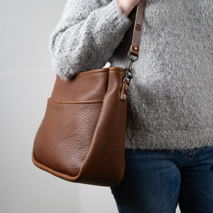 RENNIE LEATHER SHOULDER BAG - LARGE - OLIVE