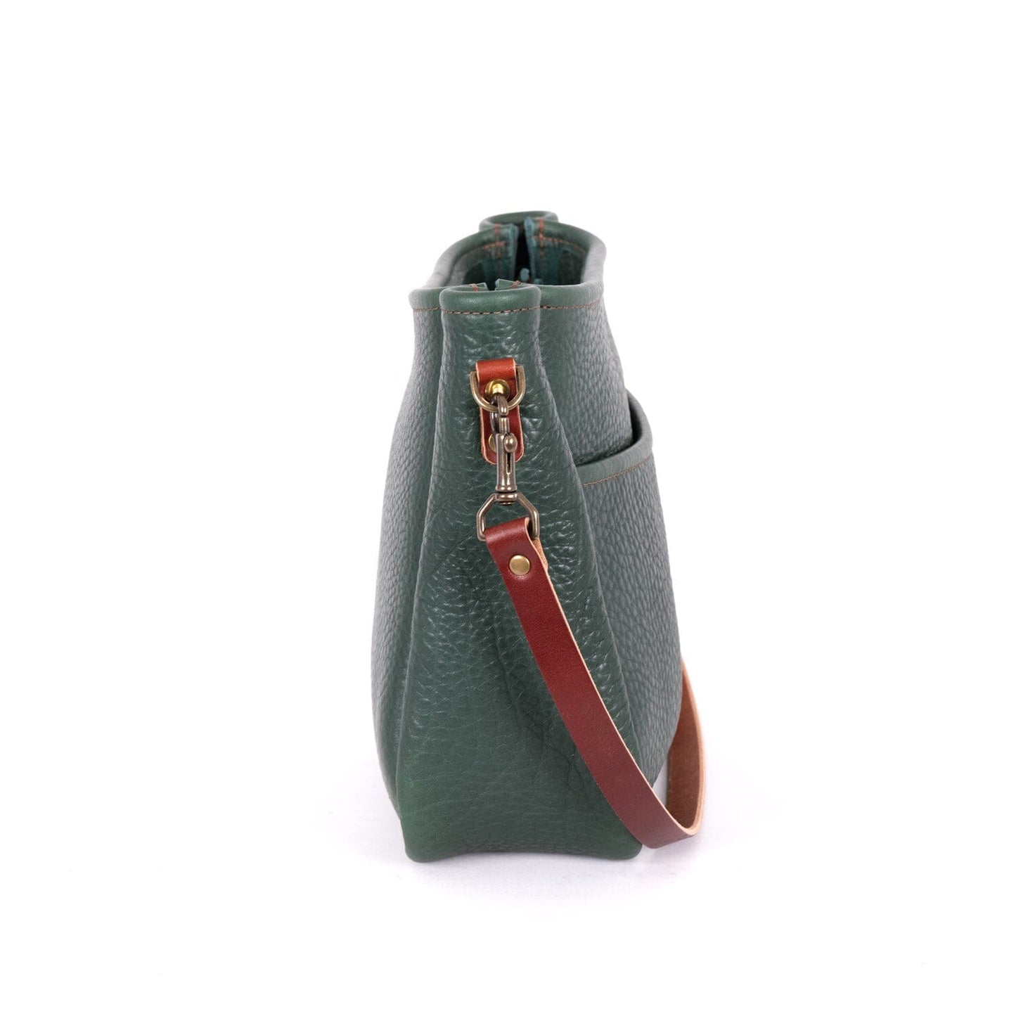 RENNIE LEATHER SHOULDER BAG - LARGE - FOREST GREEN