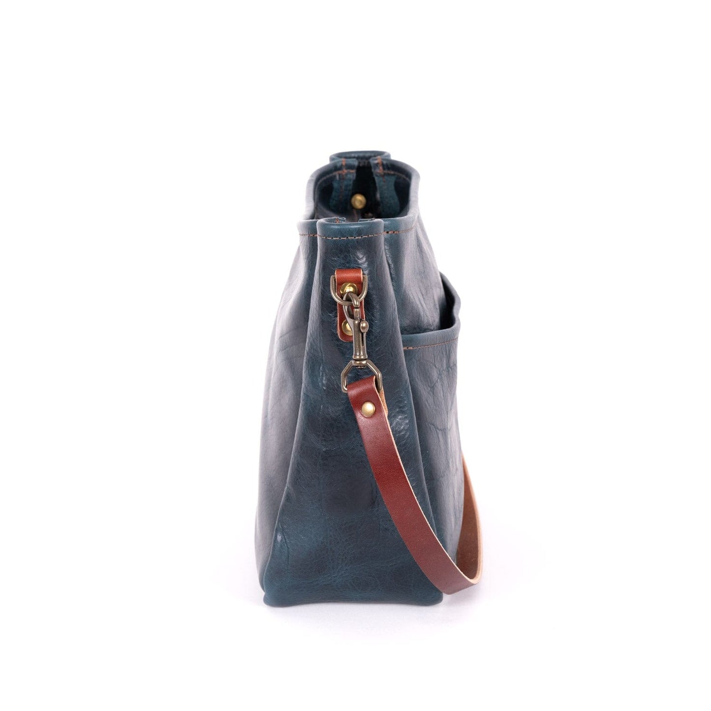 RENNIE LEATHER SHOULDER BAG - LARGE - INDIGO BISON