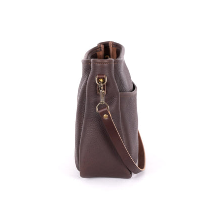 RENNIE LEATHER SHOULDER BAG - LARGE - MOCHA