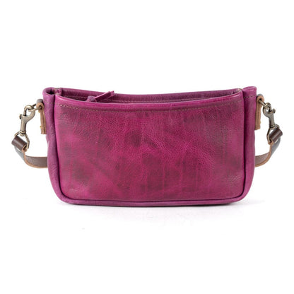 RENNIE LEATHER SHOULDER BAG - GRAPE BISON