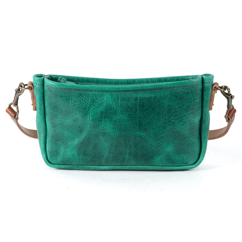 RENNIE LEATHER SHOULDER BAG - PINE GREEN BISON