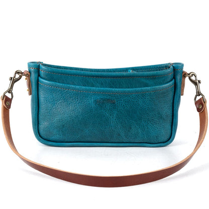 RENNIE LEATHER SHOULDER BAG - COBALT BISON