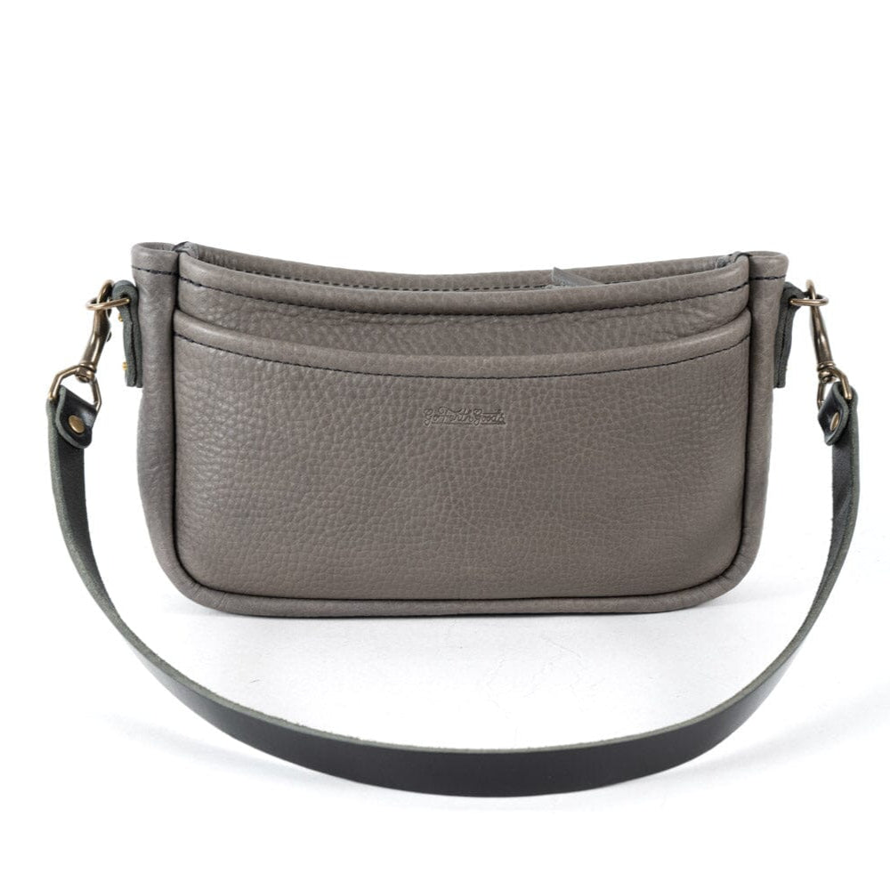 RENNIE LEATHER SHOULDER BAG - LEAD GRAY
