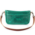 RENNIE LEATHER SHOULDER BAG - PINE GREEN BISON