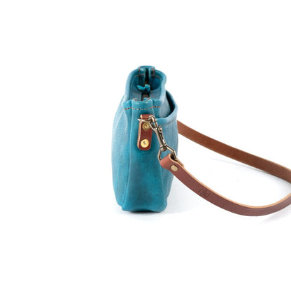 RENNIE LEATHER SHOULDER BAG - COBALT BISON