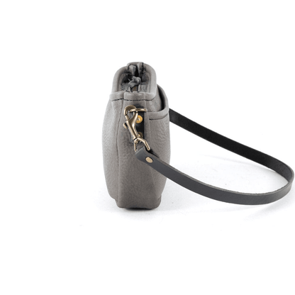 RENNIE LEATHER SHOULDER BAG - LEAD GRAY