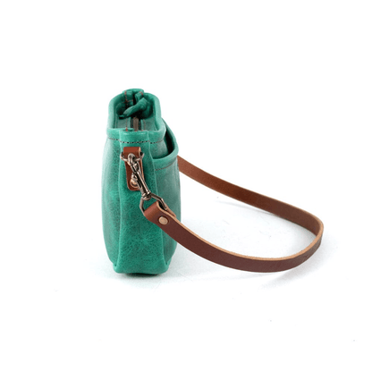RENNIE LEATHER SHOULDER BAG - PINE GREEN BISON
