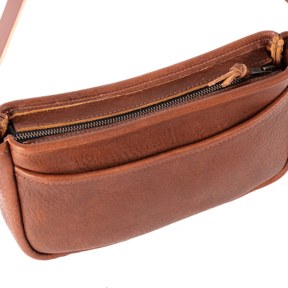 RENNIE LEATHER SHOULDER BAG - TAN