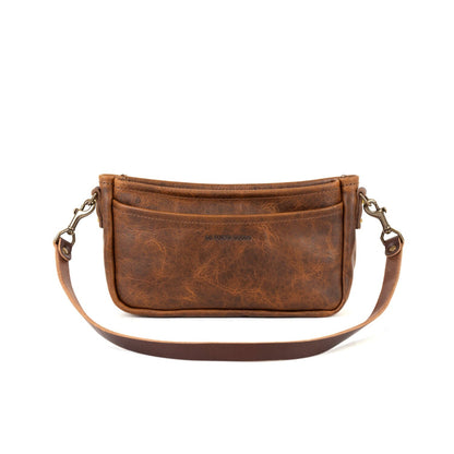 RENNIE LEATHER SHOULDER BAG - HICKORY BISON