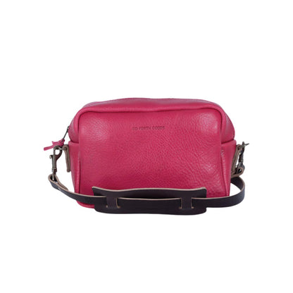 SARAH LEATHER CROSSBODY - LARGE - FUCHSIA