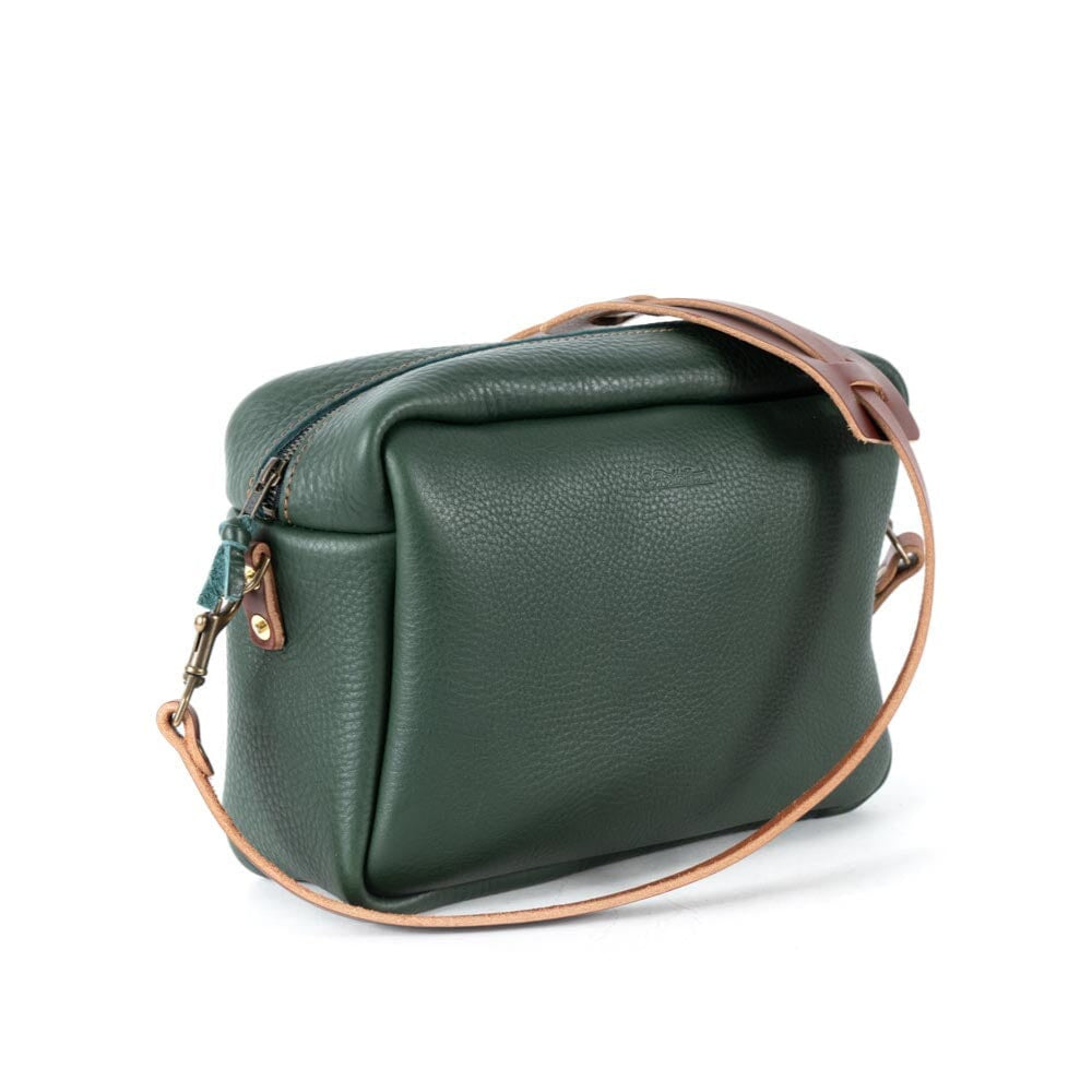 SARAH LEATHER CROSSBODY - LARGE - FOREST GREEN