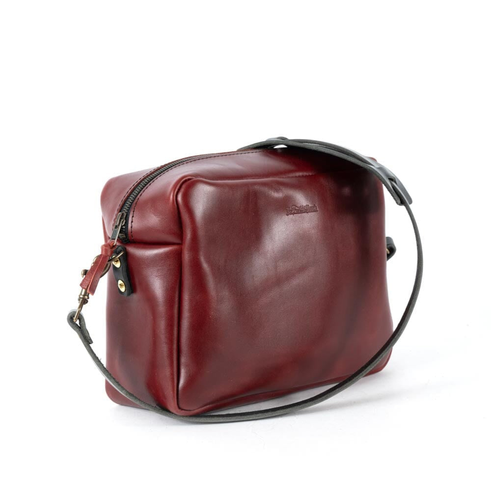 SARAH LEATHER CROSSBODY - LARGE - OXBLOOD