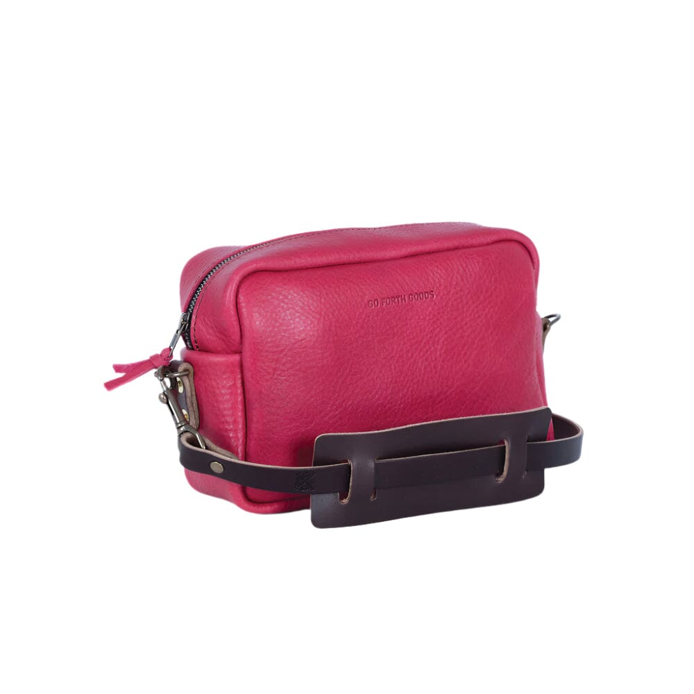 Sarah leather crossbody in fuchsia