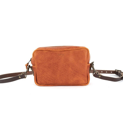 SARAH LEATHER CROSSBODY - TANGERINE BISON