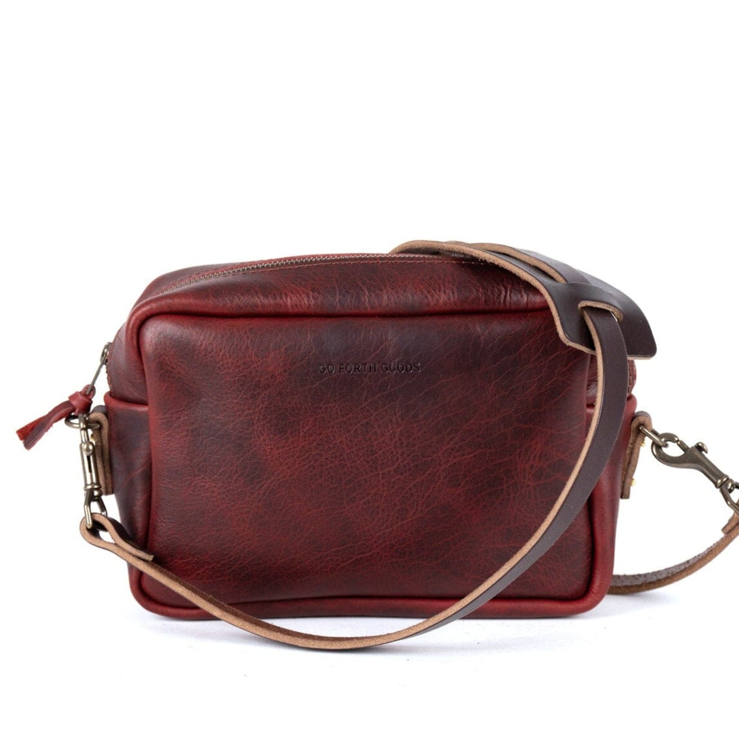 SARAH LEATHER CROSSBODY - MEDIUM - WINE BISON