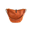CELESTE LEATHER HOBO BAG - LARGE - TANGERINE BISON