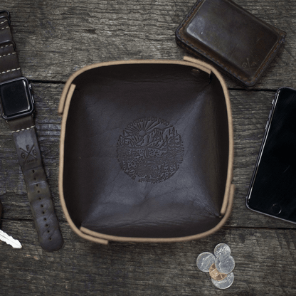 LEATHER VALET TRAY