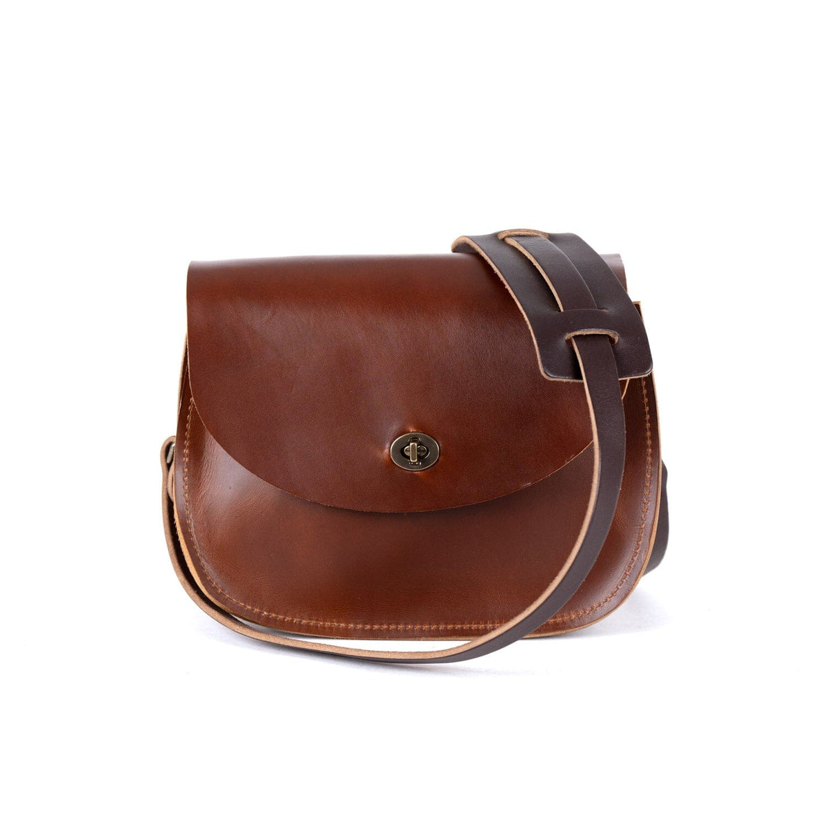 VIVIAN SATCHEL LEATHER CROSSBODY DELUXE - CHESTNUT