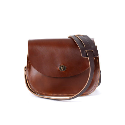 VIVIAN SATCHEL LEATHER CROSSBODY DELUXE - CHESTNUT