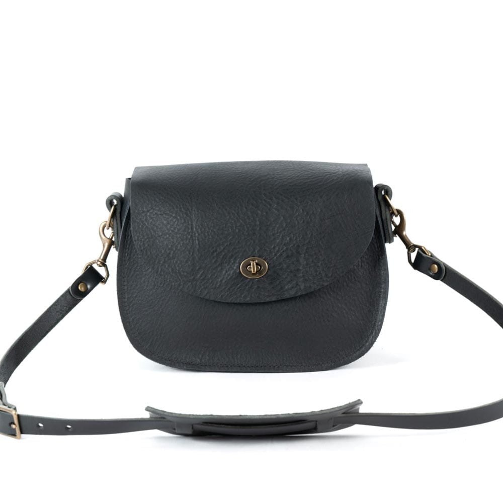 VIVIAN SATCHEL LEATHER CROSSBODY DELUXE - BLACK