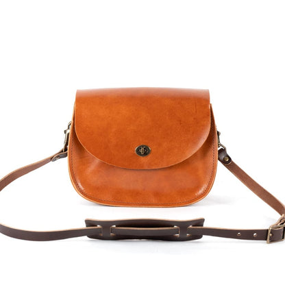 VIVIAN SATCHEL LEATHER CROSSBODY - CARAMEL
