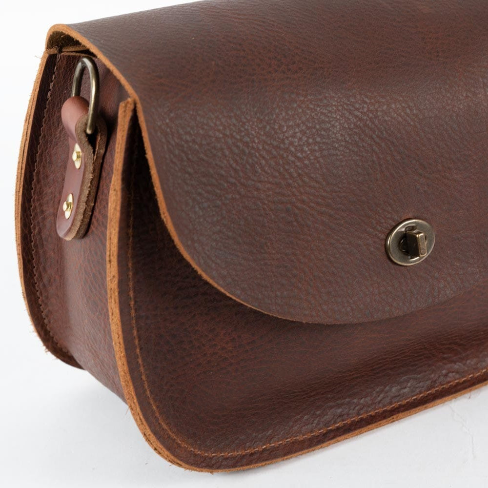 VIVIAN SATCHEL LEATHER CROSSBODY DELUXE - GRAPE BISON