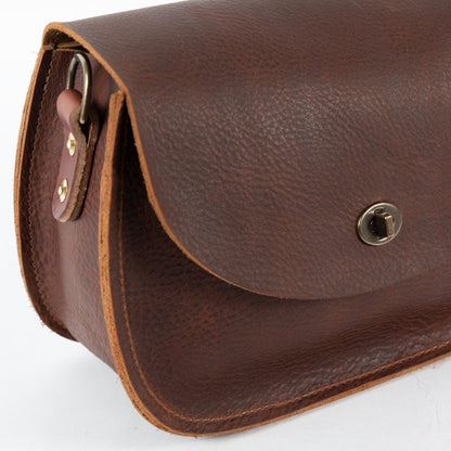 VIVIAN SATCHEL LEATHER CROSSBODY DELUXE - GRAPE BISON