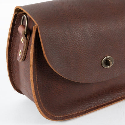 VIVIAN SATCHEL LEATHER CROSSBODY - CHARCOAL BISON