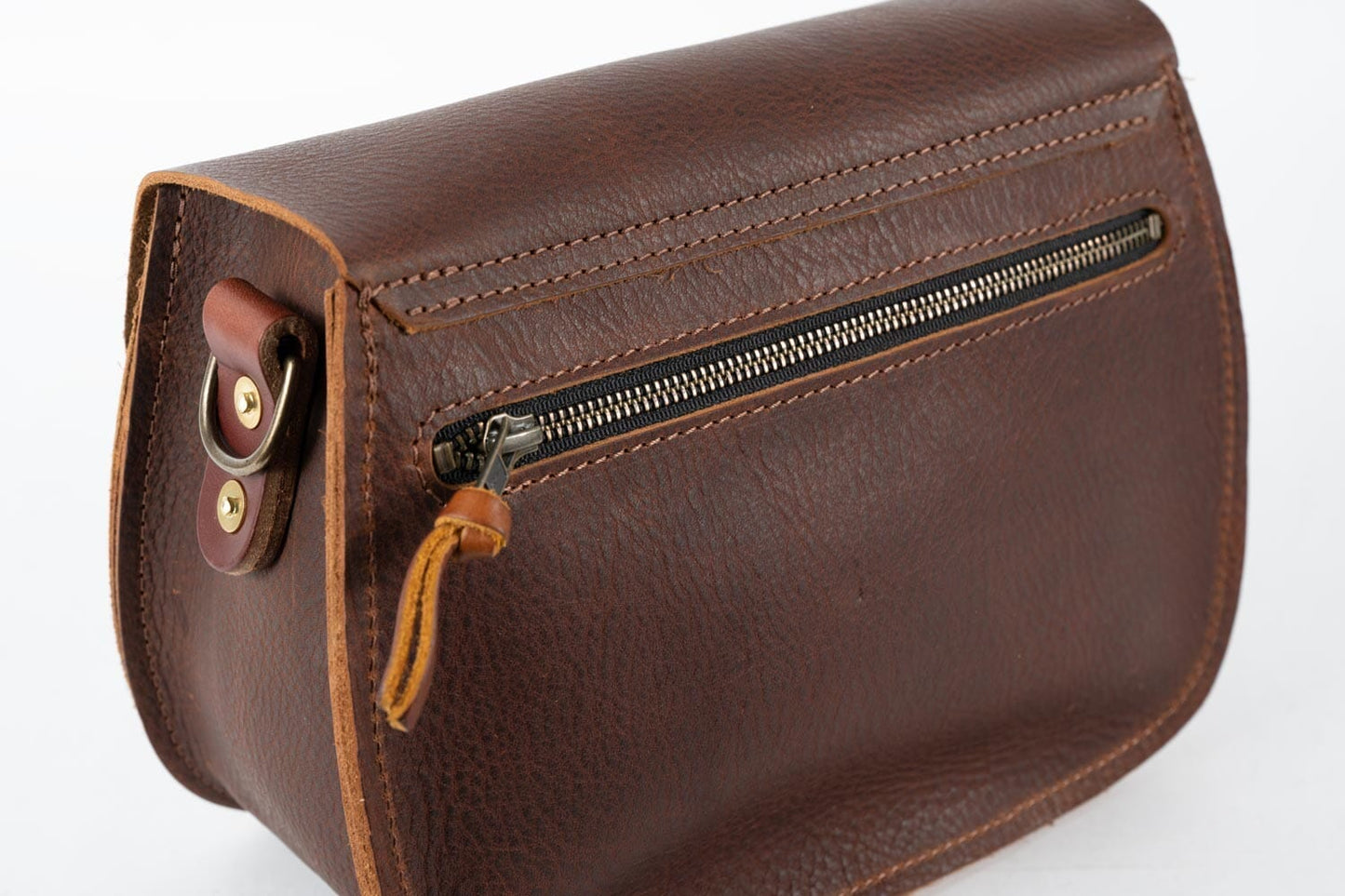 VIVIAN SATCHEL LEATHER CROSSBODY DELUXE - CHERRY BISON