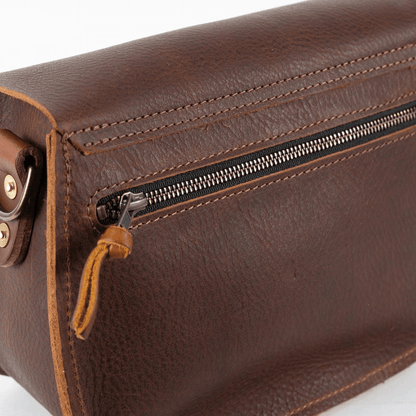 VIVIAN SATCHEL LEATHER CROSSBODY DELUXE - RUSTIC PECAN