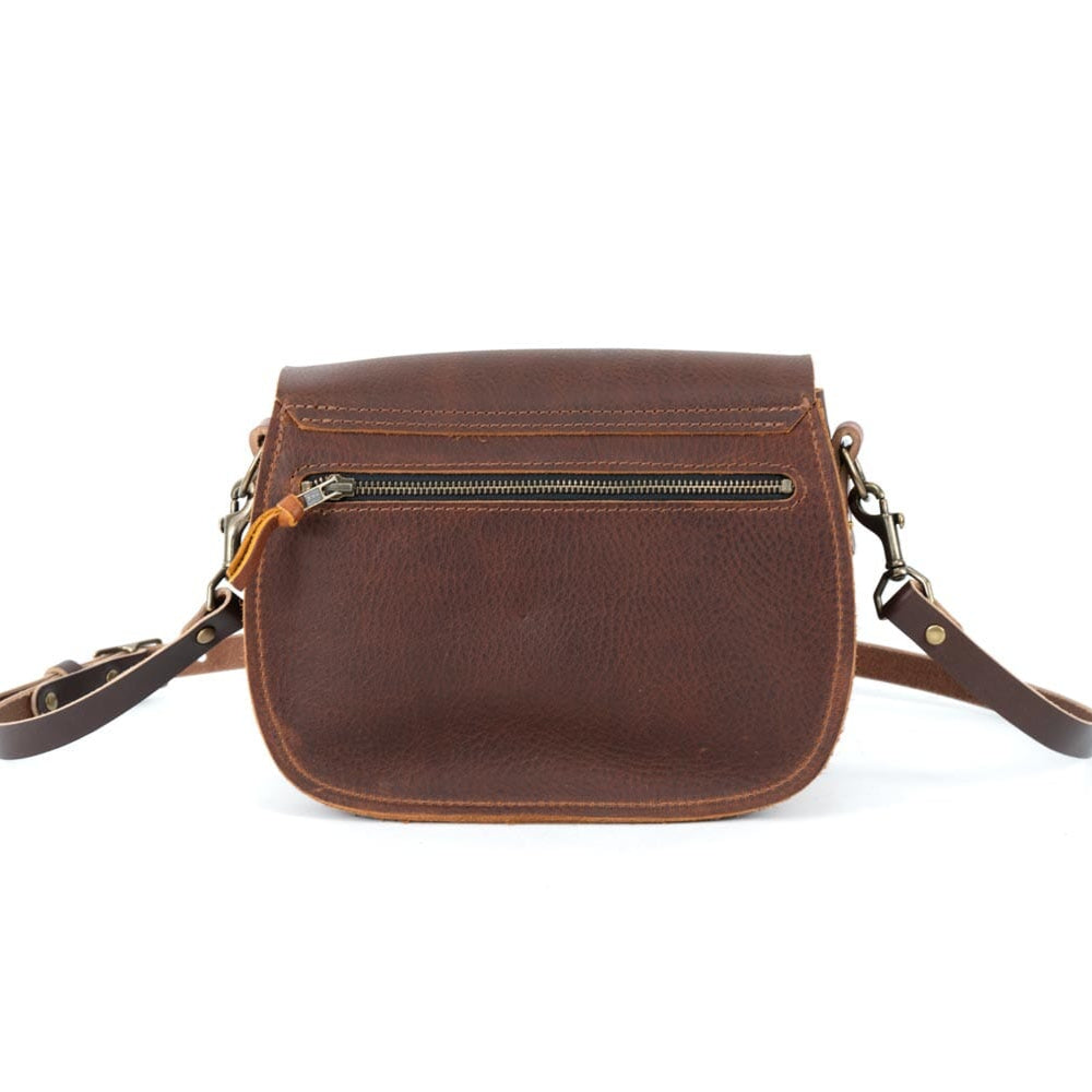 VIVIAN SATCHEL LEATHER CROSSBODY DELUXE - SADDLE