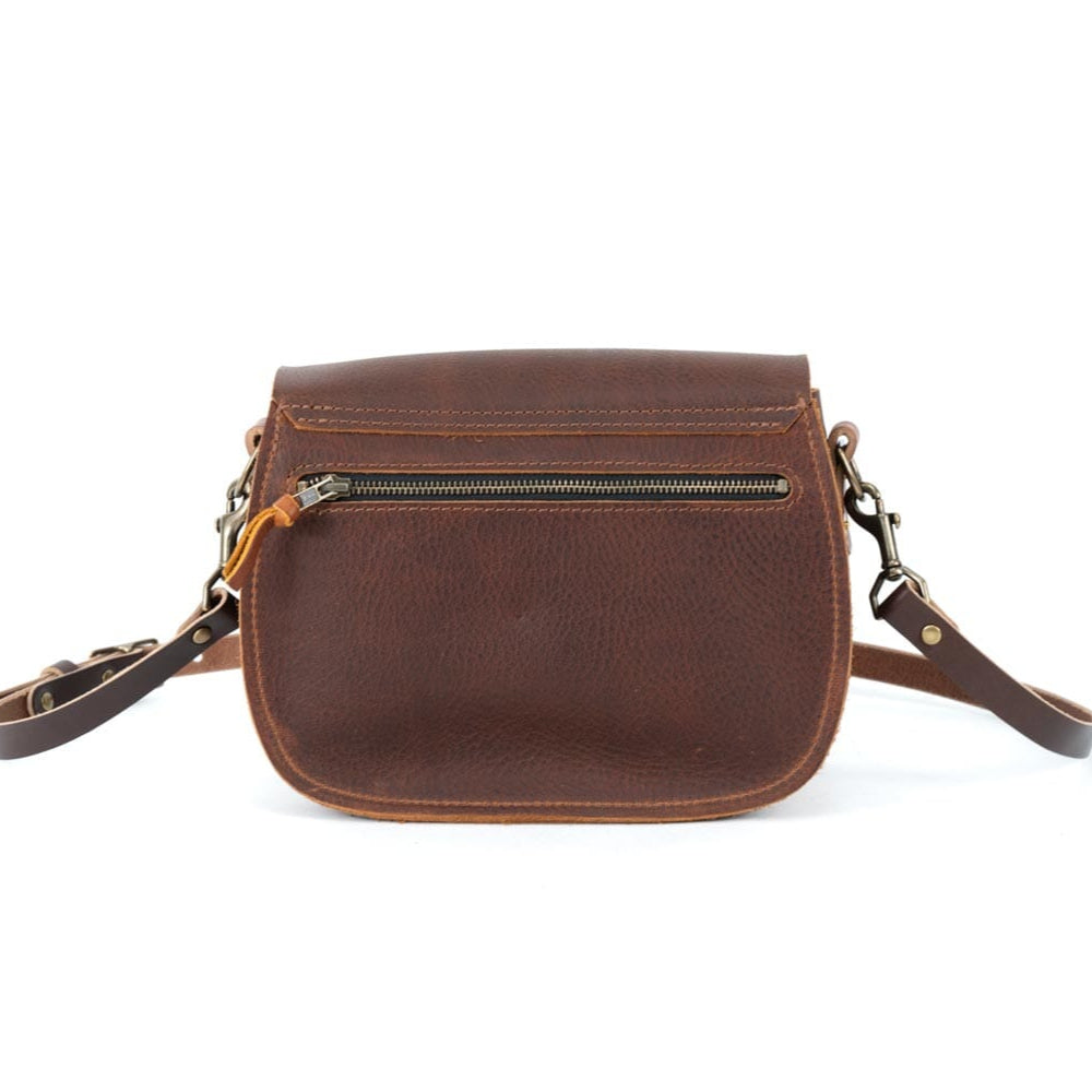 VIVIAN SATCHEL LEATHER CROSSBODY DELUXE - GRAPE BISON