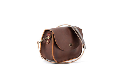 VIVIAN SATCHEL LEATHER CROSSBODY DELUXE - CHERRY BISON