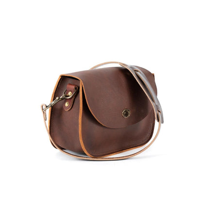 VIVIAN SATCHEL LEATHER CROSSBODY DELUXE - BLACK BISON