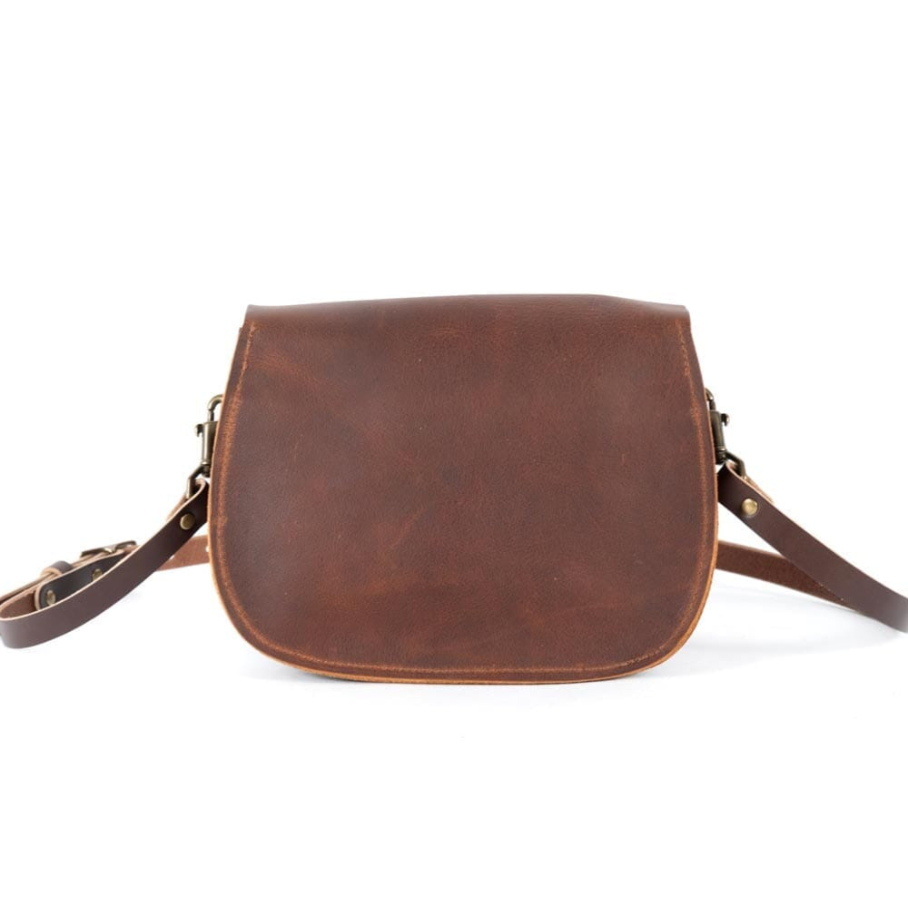 VIVIAN SATCHEL LEATHER CROSSBODY - TOBACCO