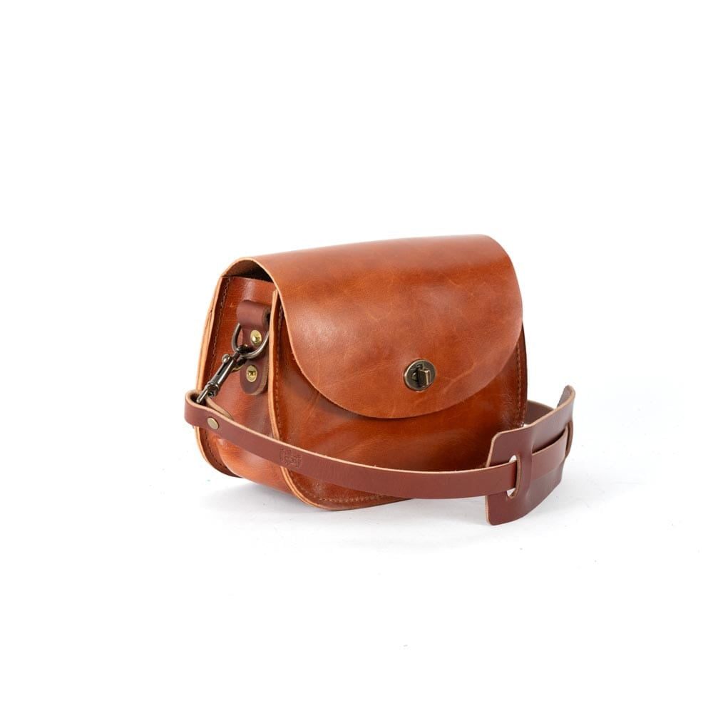VIVIAN SATCHEL LEATHER CROSSBODY - SMALL - CARAMEL