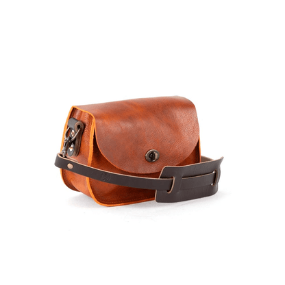 VIVIAN SATCHEL LEATHER CROSSBODY - SMALL - TANGERINE BISON