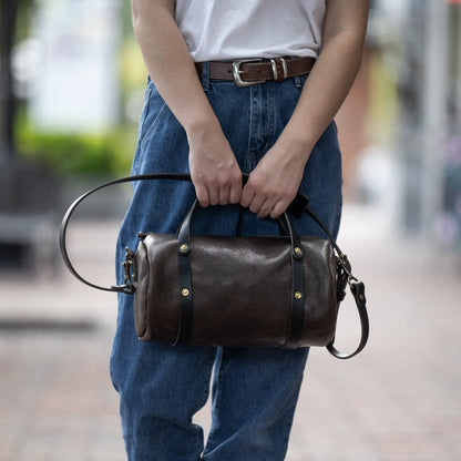 JANE LEATHER CROSSBODY - CHARCOAL BISON