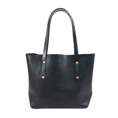 AVERY LEATHER TOTE BAG - MEDIUM - BLACK BISON