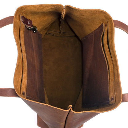 AVERY LEATHER TOTE BAG - LARGE - COBALT BISON