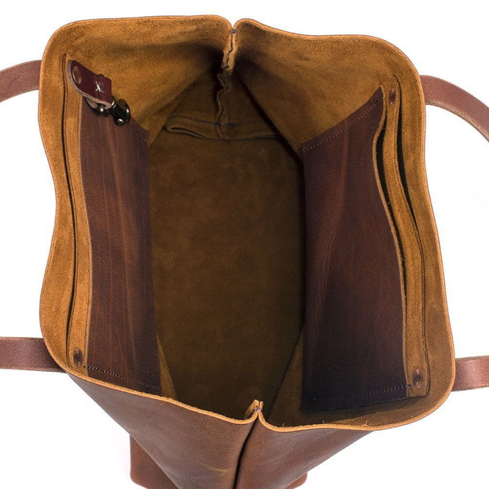 AVERY LEATHER TOTE BAG - MEDIUM - WINE BISON