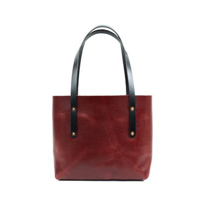 AVERY LEATHER TOTE BAG - SMALL - OXBLOOD