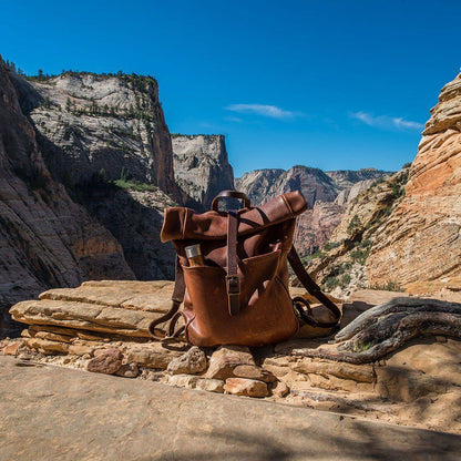 GRANT LEATHER ROLL TOP RUCKSACK BACKPACK - IN STOCK