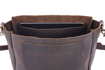 KINDLE LEATHER SATCHEL - LIME GREEN