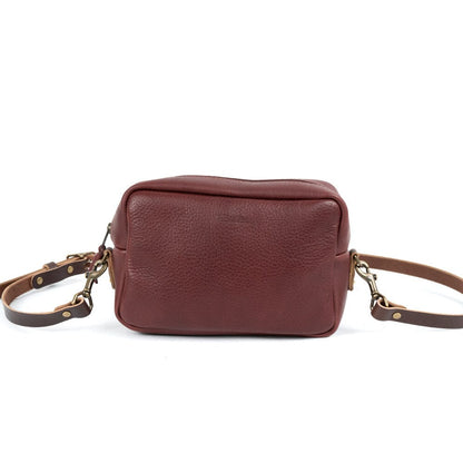 SARAH LEATHER CROSSBODY - MERLOT
